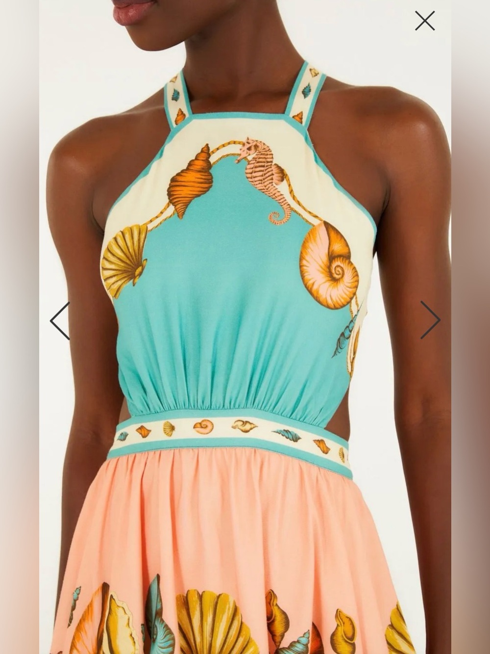 FARM Rio Seashell Halter Tiered Maxi Dress - Picture 2 of 5